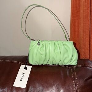 ‼️NEW Staud Green Leather Bean Shoulder Bag